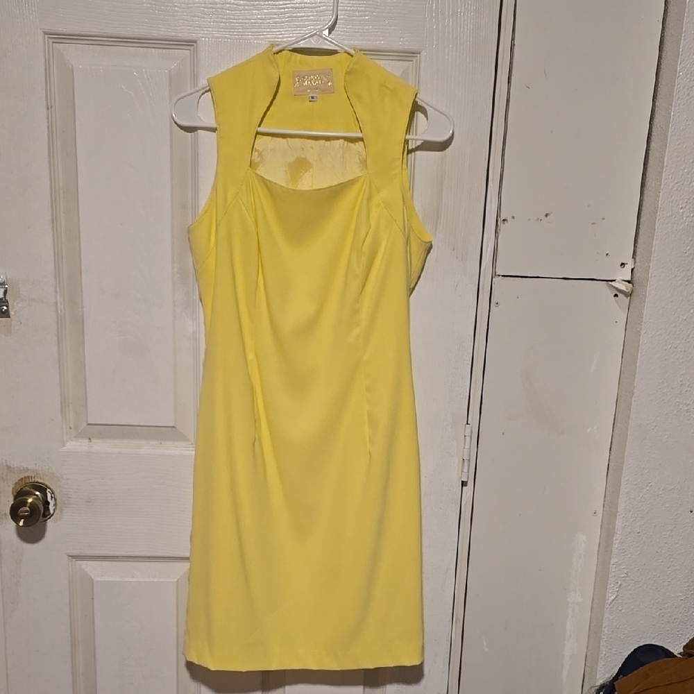 Elegant Yellow Sleeveless Dress